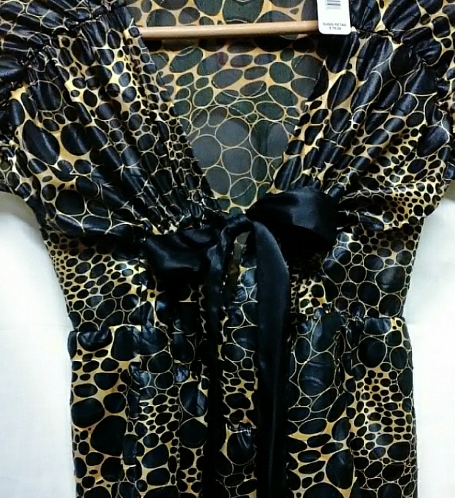 August Silk Gold Bowtie Blouse in Lg